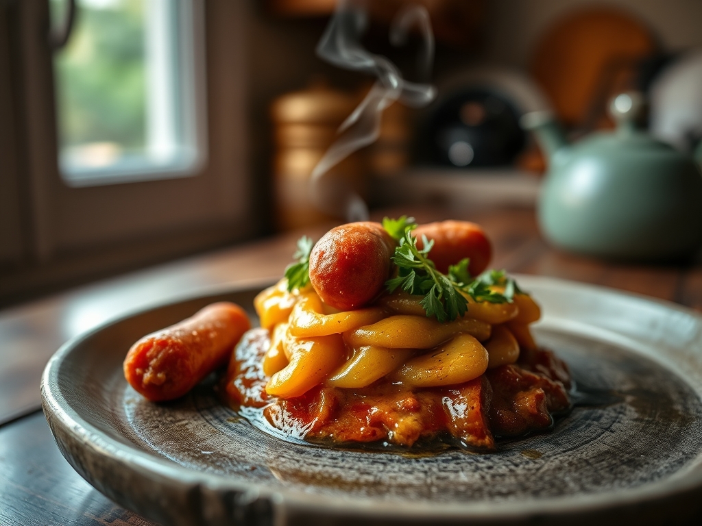 Moehreneintopf mit Mettwurst