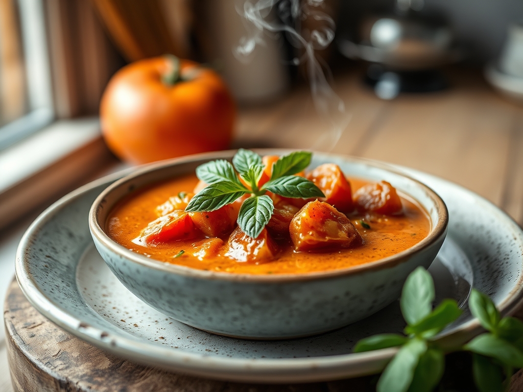 Tomatensuppe mit Basilikum