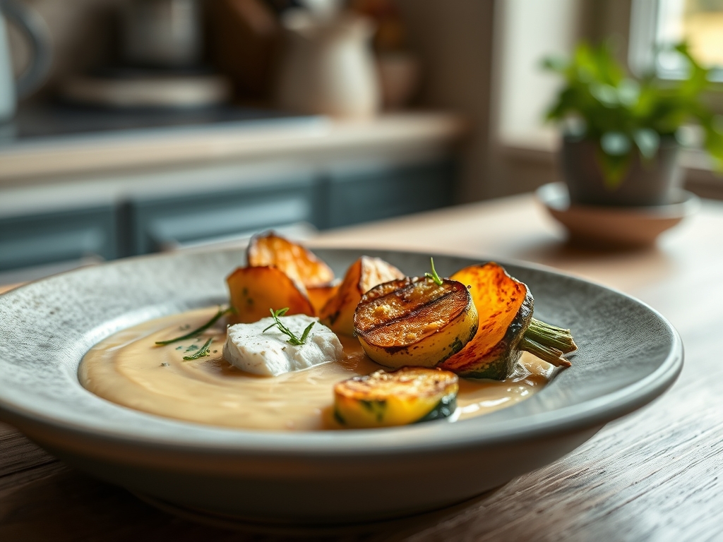 Zucchini Suppe mit Feta